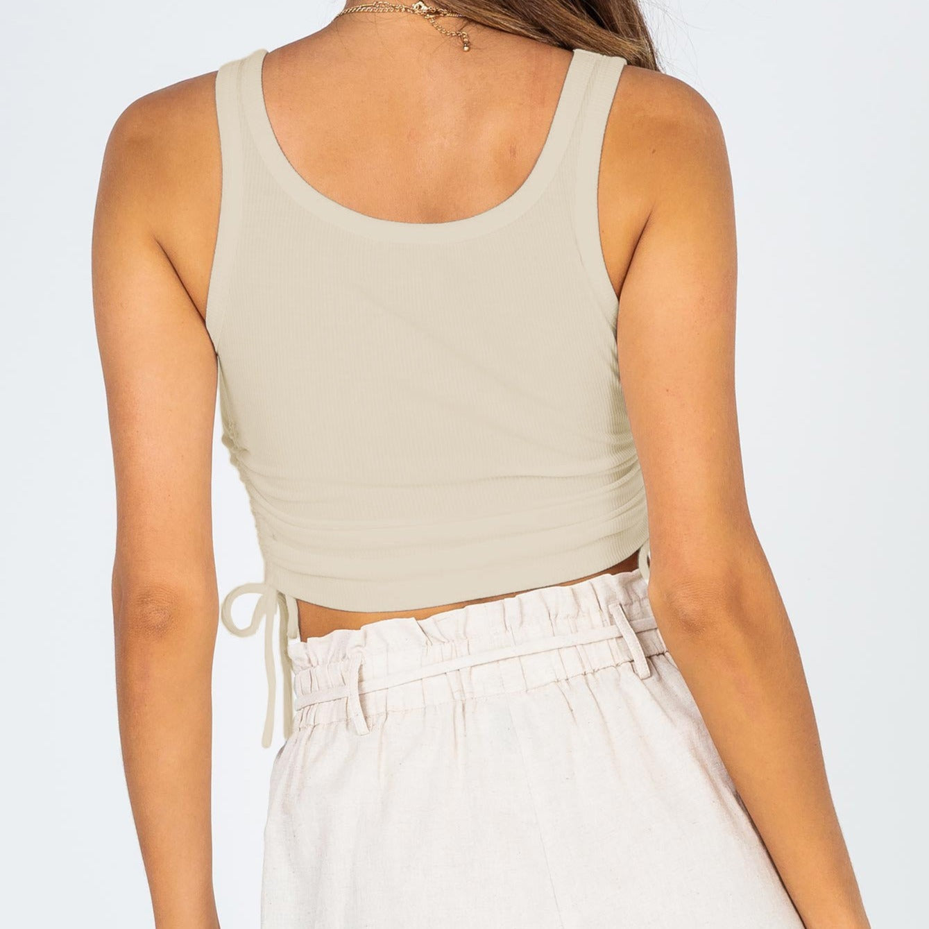 Damski tank top z marszczeniem