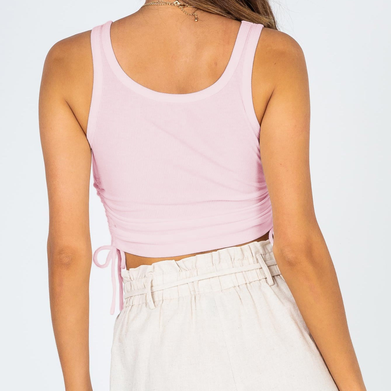 Damski tank top z marszczeniem