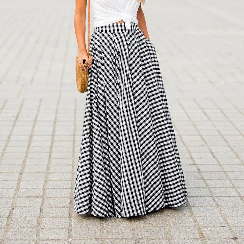 Spódnica maxi w kratę