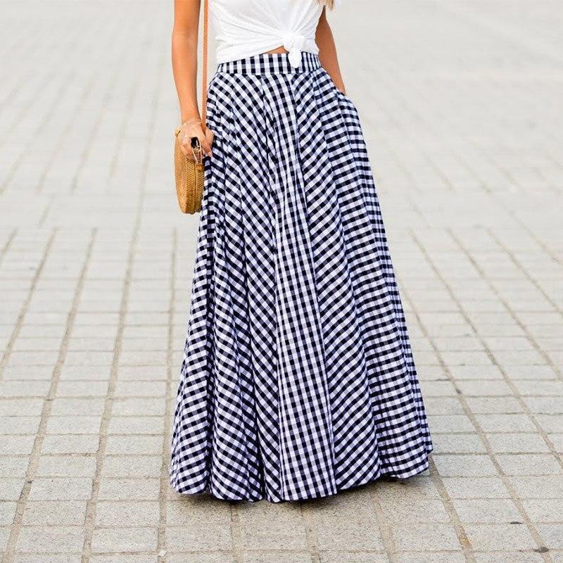 Spódnica maxi w kratę